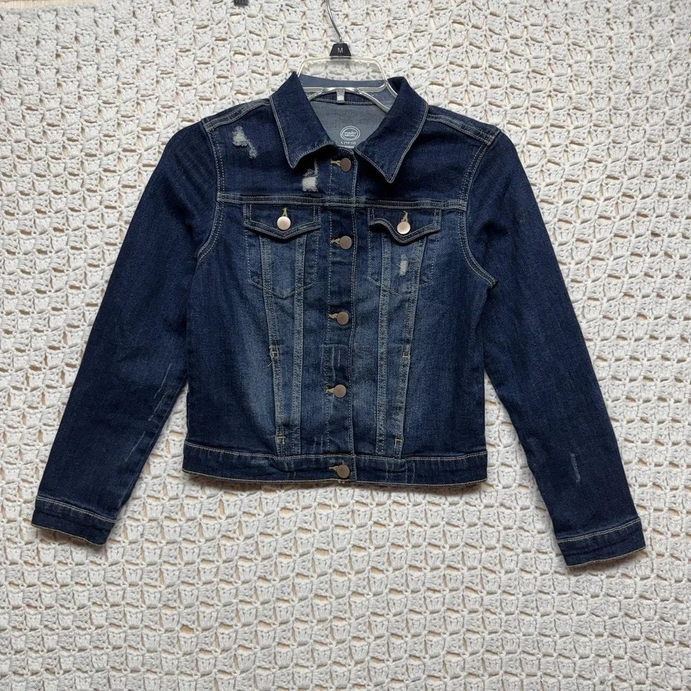 Wonder Nation Denim Jacket Girls Sz L 10-12 Blue Jean Pockets